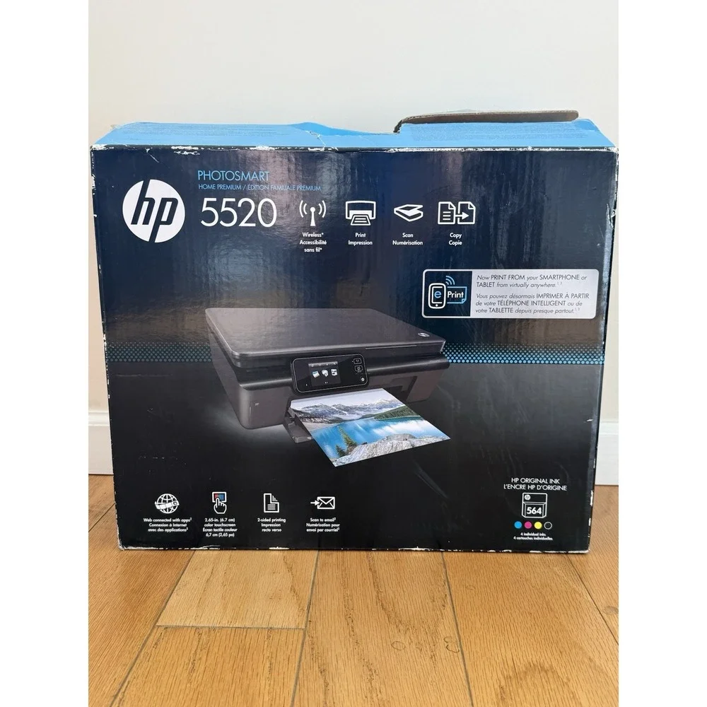 HP Photosmart 5520 All-In-One Inkjet Wireless Photo Color Printer Scanner